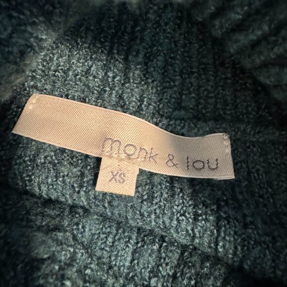 Monk & Lou (Plenty) yak-blend forest green turtleneck sweater - sz XS-S - Picture 5 of 8